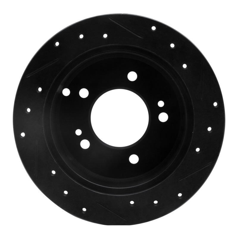 Hyundai XG300 Brake Rotor (1) - Rear Left - R1 Concepts - Drilled & Slotted - Black - `01-`10